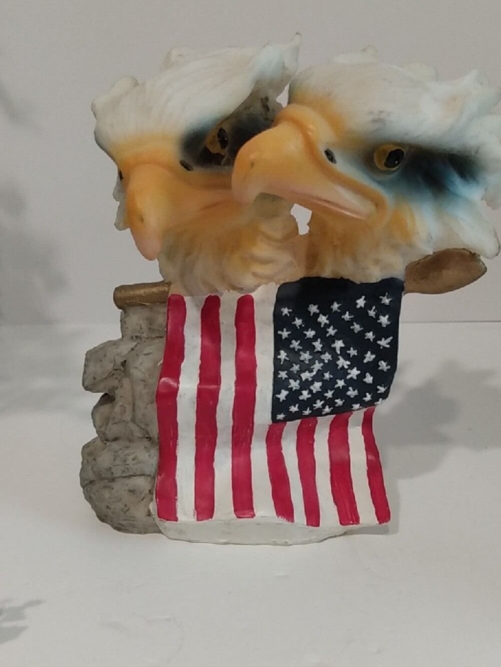 Patriotic Double Eagle Statue with American Flag - Picture 5 of 8